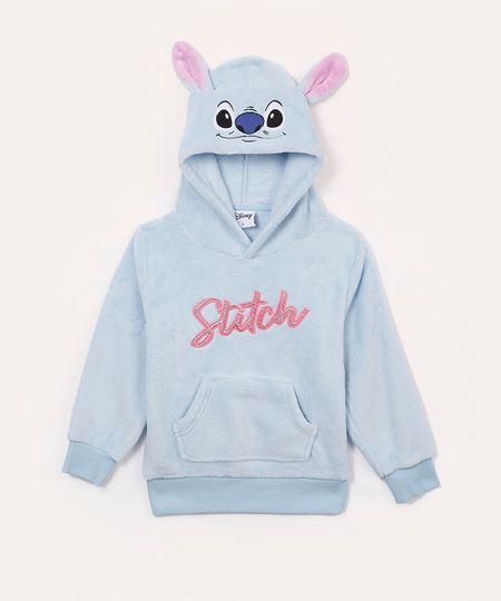 blusão de pelúcia infantil stitch azul 4