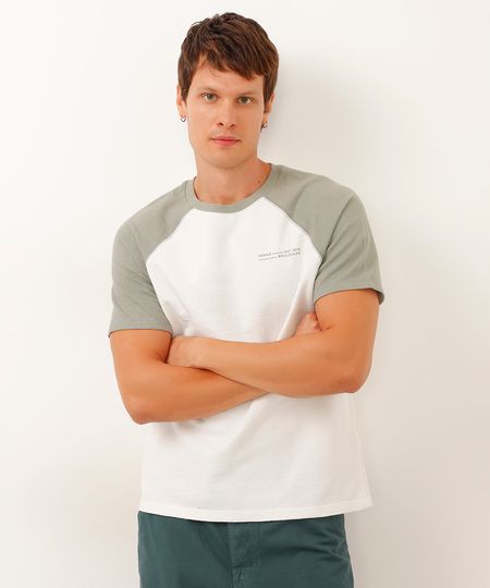 camiseta de algodão venice raglan verde PP camiseta de algodão venice raglan verde PP