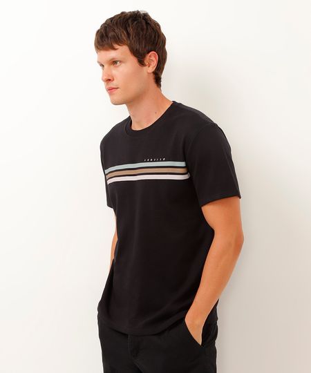 camiseta de moletinho manga curta sunrise preta P camiseta de moletinho manga curta sunrise preta P