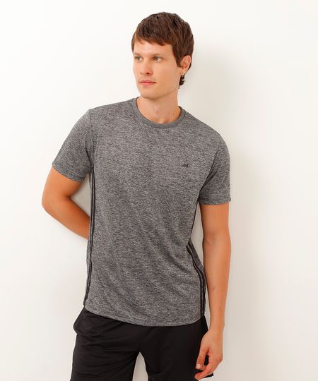 camiseta com listra lateral esportiva ace cinza P