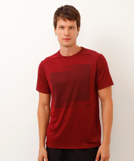 camiseta listras esportiva ace vinho P