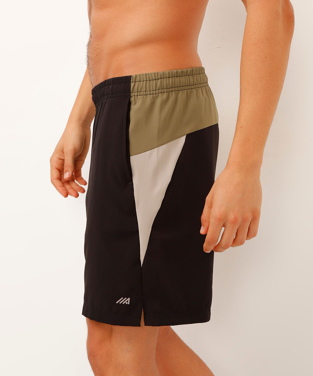 short com recorte esportivo ace bege