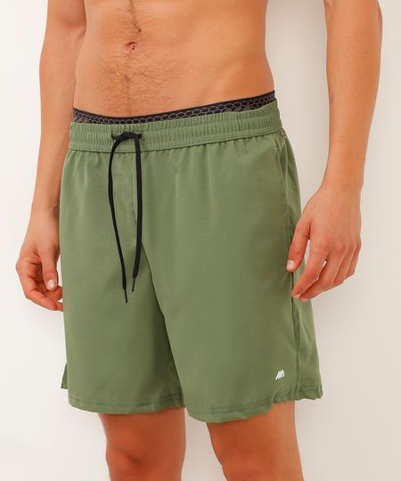 short esportivo cós elástico ace verde militar P