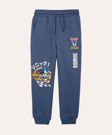 calça jogger de moletom infantil sonic azul 4