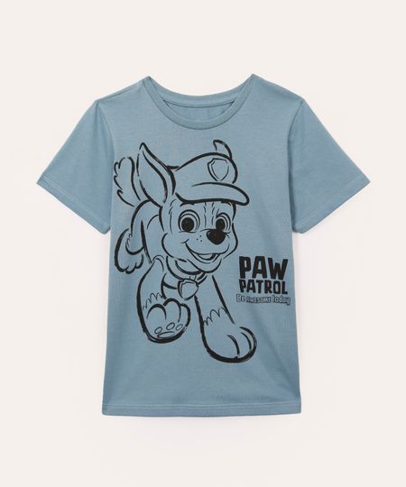 camiseta de algodão infantil patrulha canina azul 1