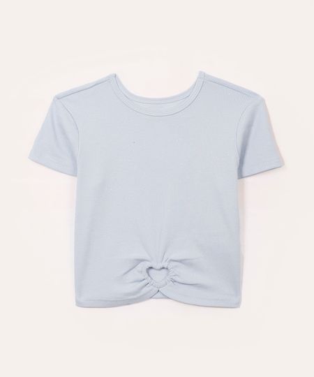 blusa infantil glitter coração manga curta azul claro 6