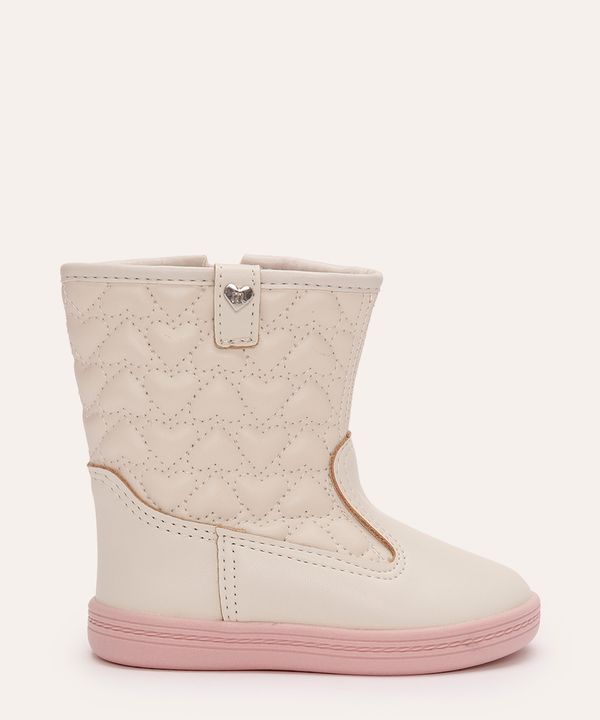 bota infantil matelassê corações molekinha off white 17