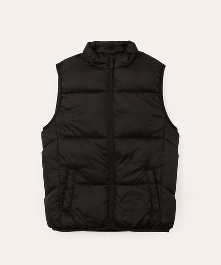 colete puffer infantil alongado preto 6