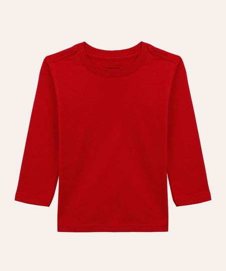 camiseta de algodão infantil vermelho 1