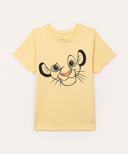 camiseta de algodão infantil simba amarelo 1