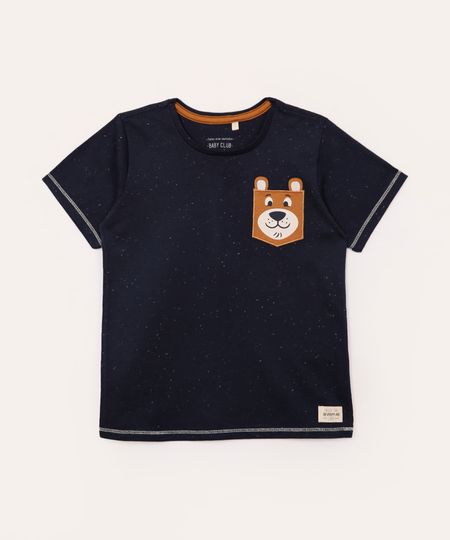 camiseta infantil cachorro manga curta azul 2
