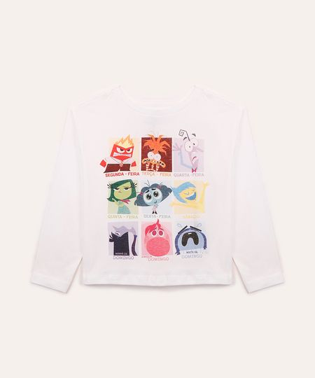 camiseta de algodão infantil divertida mente off white 12