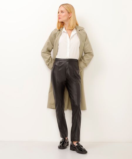 calça legging de poliuretano preta 38