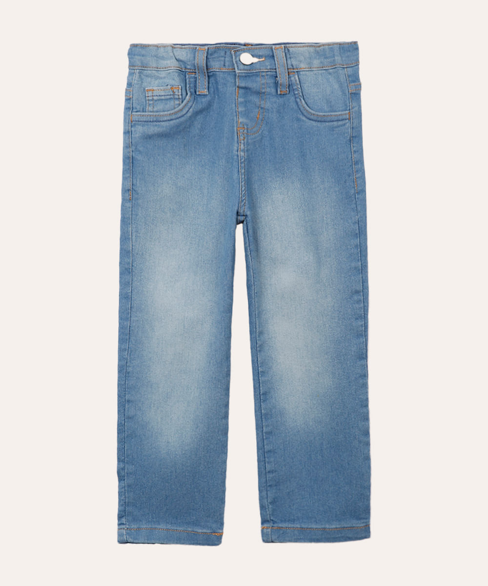 calça jeans slim infantil azul claro