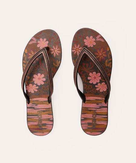 chinelo mais açaí energia grendha marrom 37