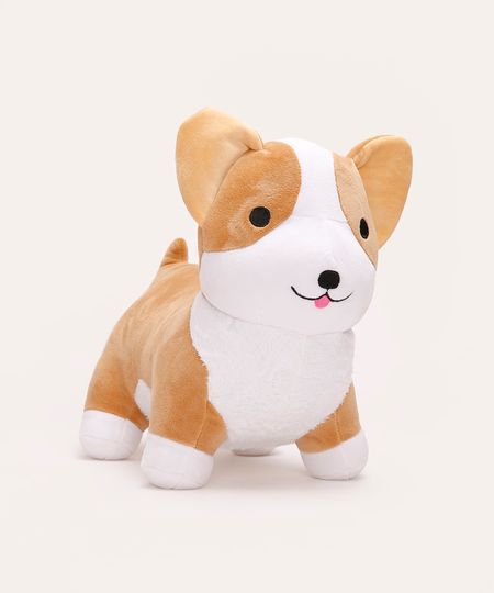 pelúcia cachorro corgi bege UNICO