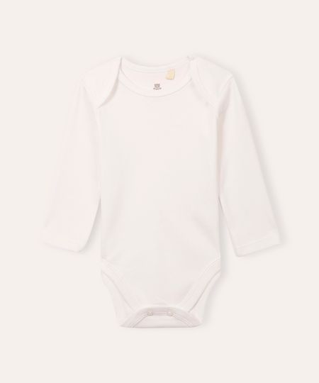 body de algodão infantil off white 3-6