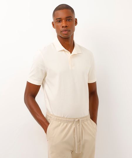 polo comfort de algodão off white M
