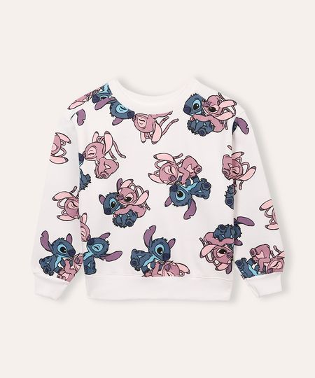 blusão de moletom infantil stitch off white 4