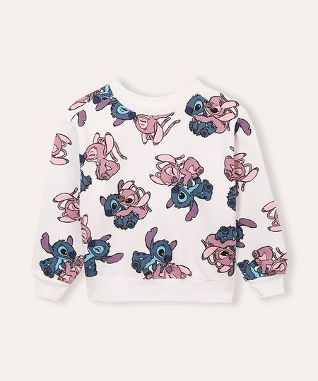 blusão de moletom infantil stitch off white 8