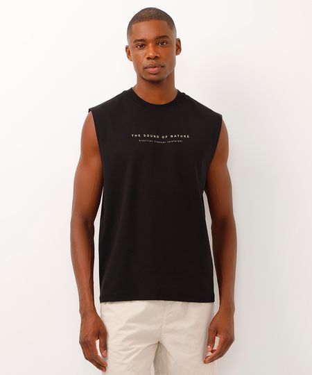 regata machão de algodão the sound of nature preta P regata machão de algodão the sound of nature preta P