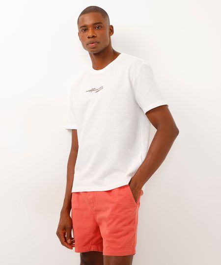 camiseta de algodão texturizada mediterranean off white P
