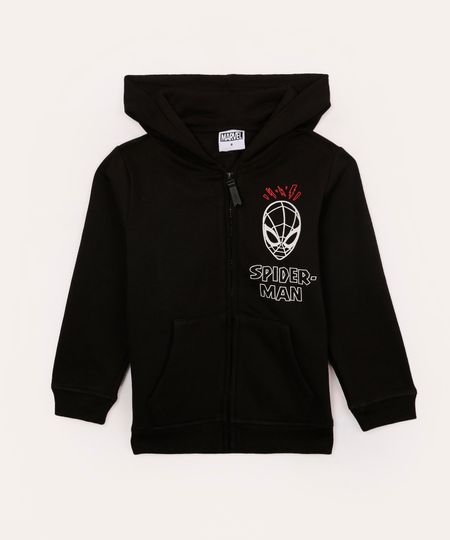 jaqueta de moletom infantil homem aranha preta 4