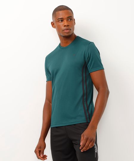 camiseta masculina esportiva ace com listras - verde escuro P camiseta masculina esportiva ace com listras - verde escuro P