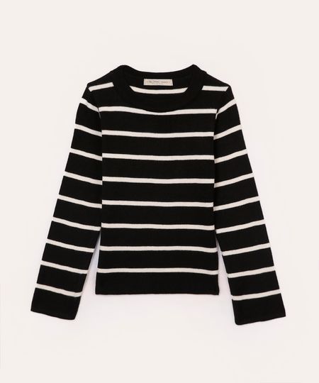 suéter de tricot infantil listrado off white 6