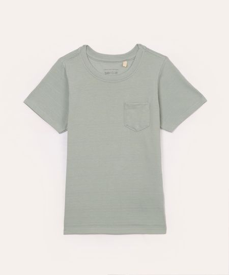 camiseta infantil texturizada com bolso verde 3