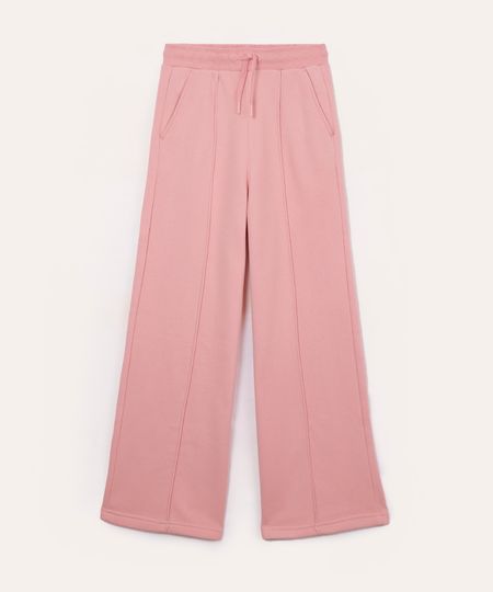 calça de moletom wide leg juvenil rosa 12