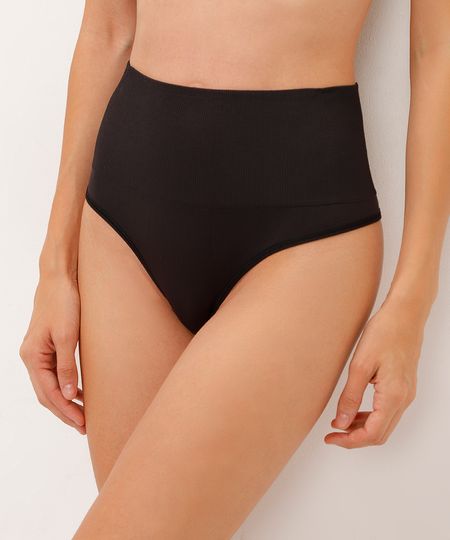 calcinha modeladora fio dental preta P calcinha modeladora fio dental preta P