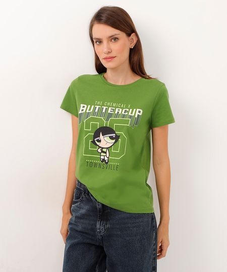 camiseta de algodão as meninas super poderosas verde M camiseta de algodão as meninas super poderosas verde M