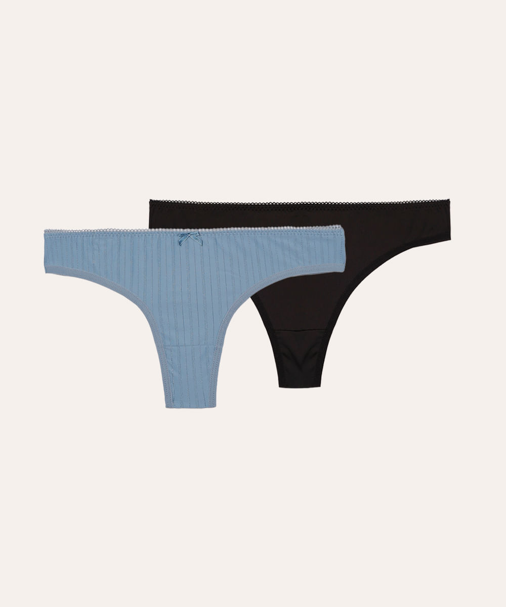 kit de 2 calcinhas fio dental colorida