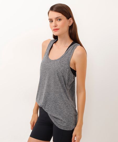 regata esportiva ace básica decote nadador - cinza mescla GG regata esportiva ace básica decote nadador - cinza mescla GG