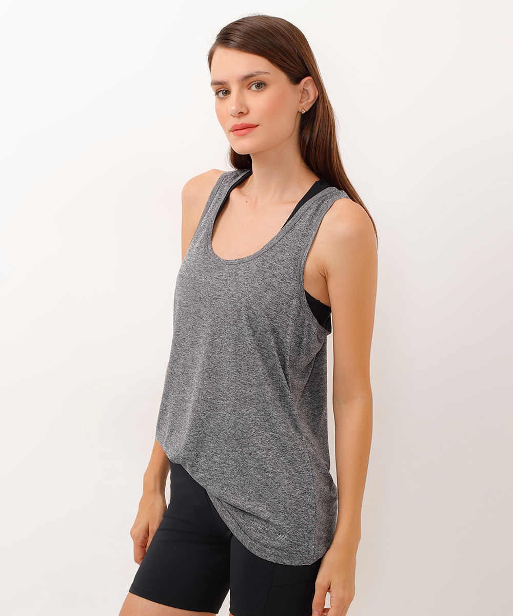 regata esportiva ace básica decote nadador - cinza mescla