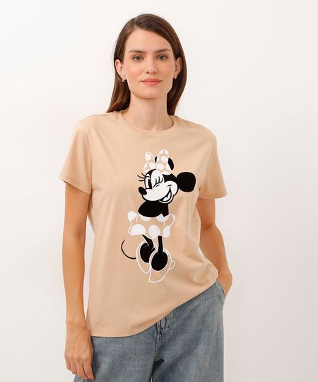 camiseta de algodão minnie bege PP camiseta de algodão minnie bege PP