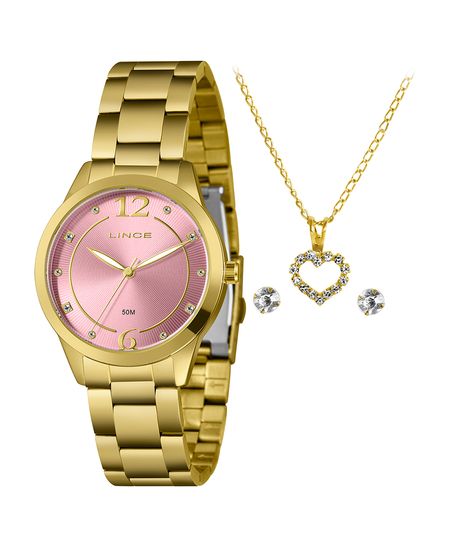 relógio lince analógico LRG4812L38 dourado UNICO