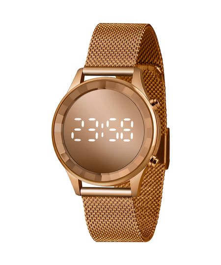 relógio lince digital LDR4648L rosa UNICO