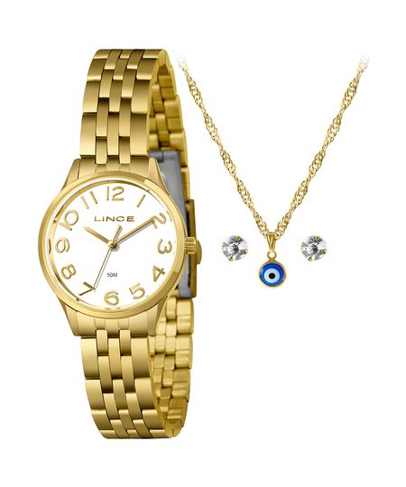 relógio lince analógico LRGH196L30 dourado UNICO
