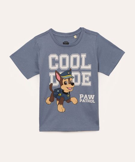 camiseta de algodão infantil patrulha canina azul 1