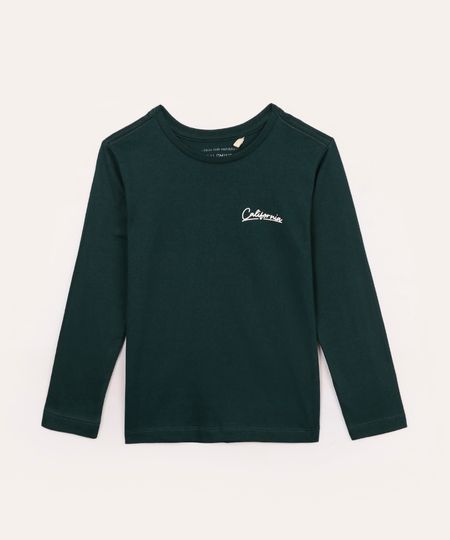 camiseta de algodão infantil califórnia verde 12