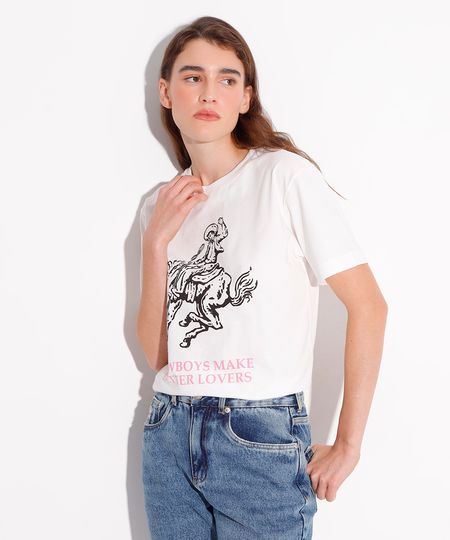 camiseta de algodão cowboys mindset off white PP camiseta de algodão cowboys mindset off white PP