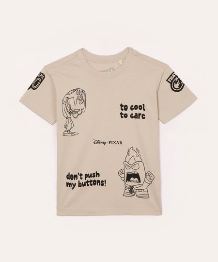 camiseta de algodão infantil divertida mente bege 6 camiseta de algodão infantil divertida mente bege 6