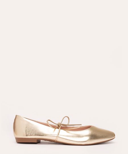 sapatilha amarração laço oneself dourado 34