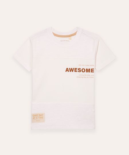 camiseta de algodão infantil com recorte off white 10 camiseta de algodão infantil com recorte off white 10