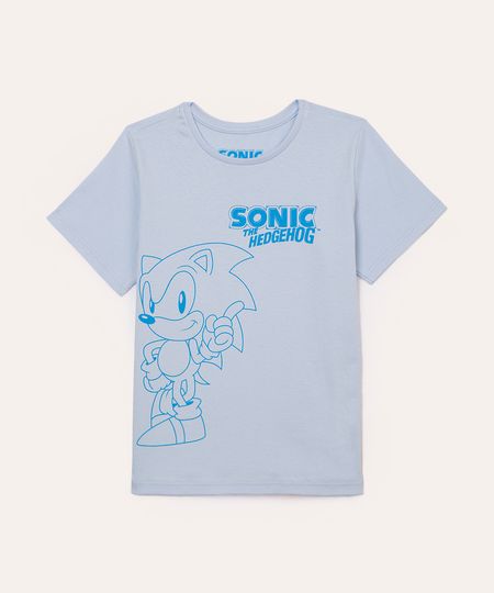 camiseta de algodão infantil sonic azul 5