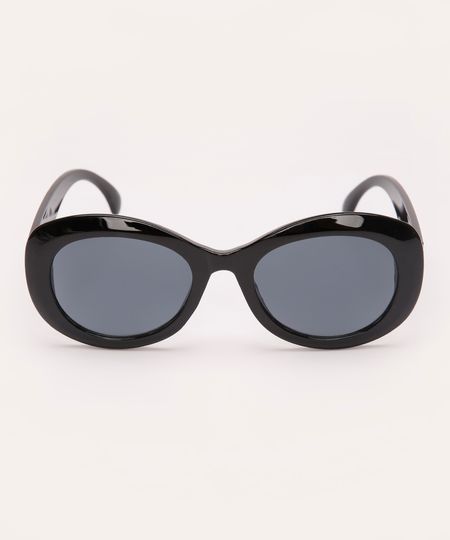 óculos de sol oval preto UNICO