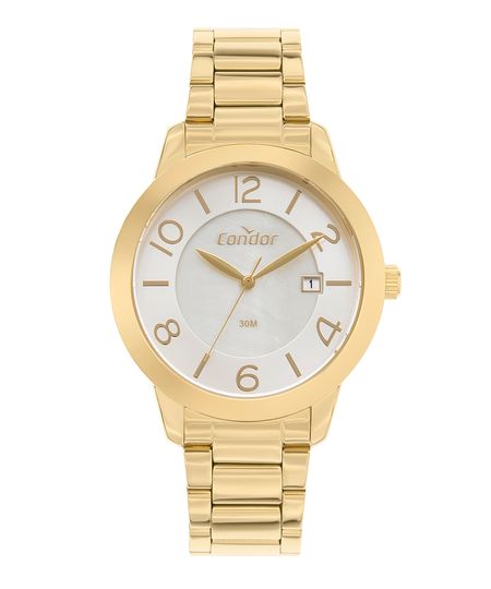 relógio analógico condor CO2117AE dourado UNICO
