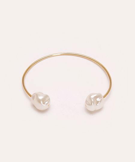 bracelete com pérola dourado UNICO